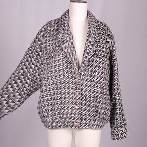 EUC EVNL Houndstooth Bomber Jacket, Sz - Lg